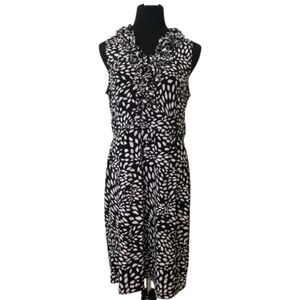 London Style Collection Black and White Sleeveless Dress